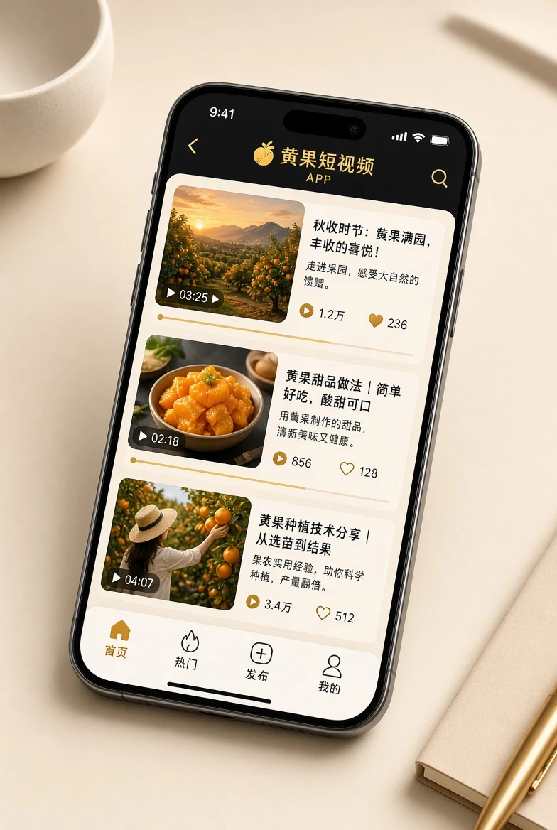 黄果短视频APP视觉